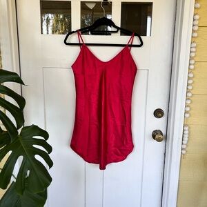 Vintage-Inspired Honors Intimates Red Satin Slip